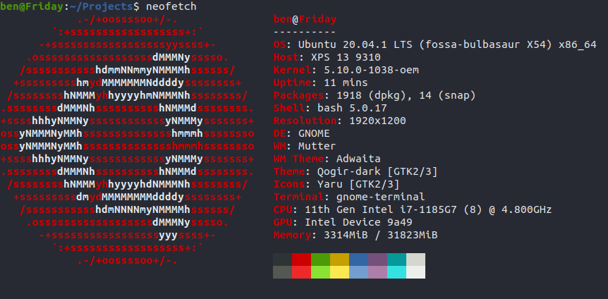 Output of Neofetch